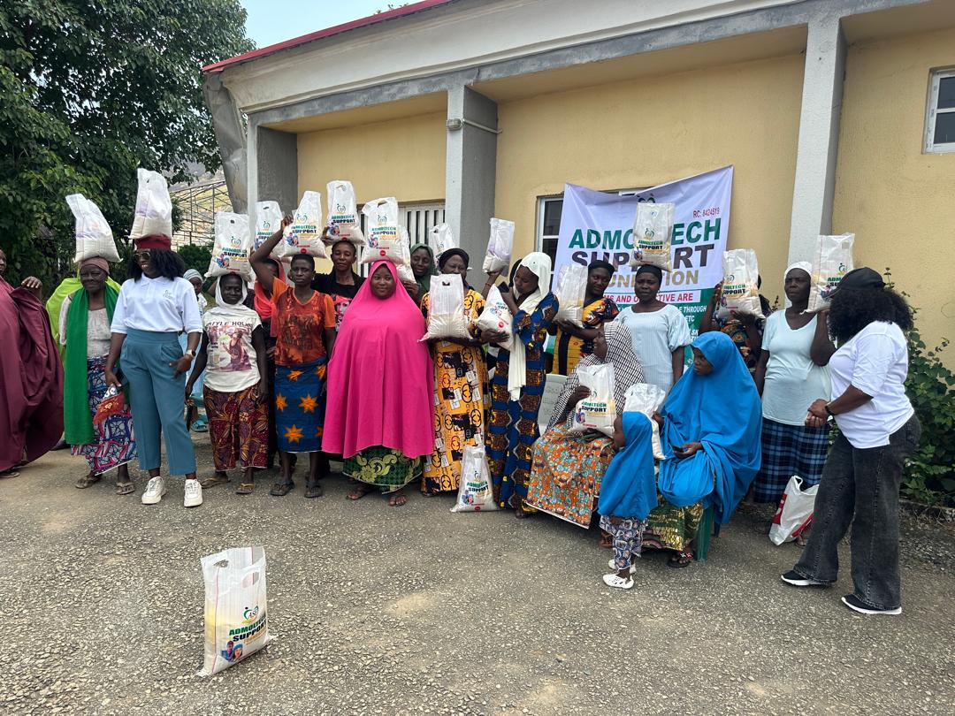 Community members receiving ASF food support